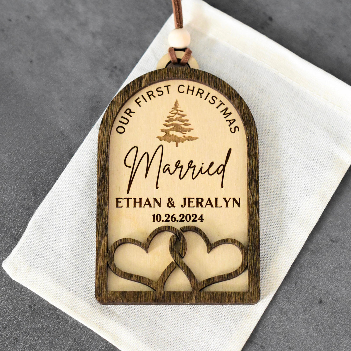 Our First Christmas Married | Personalized Newlywed Christmas Ornament