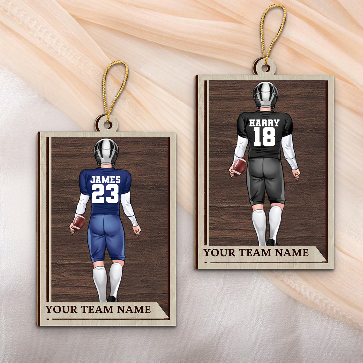 Football Season, Personalized 2 Layered Ornament
