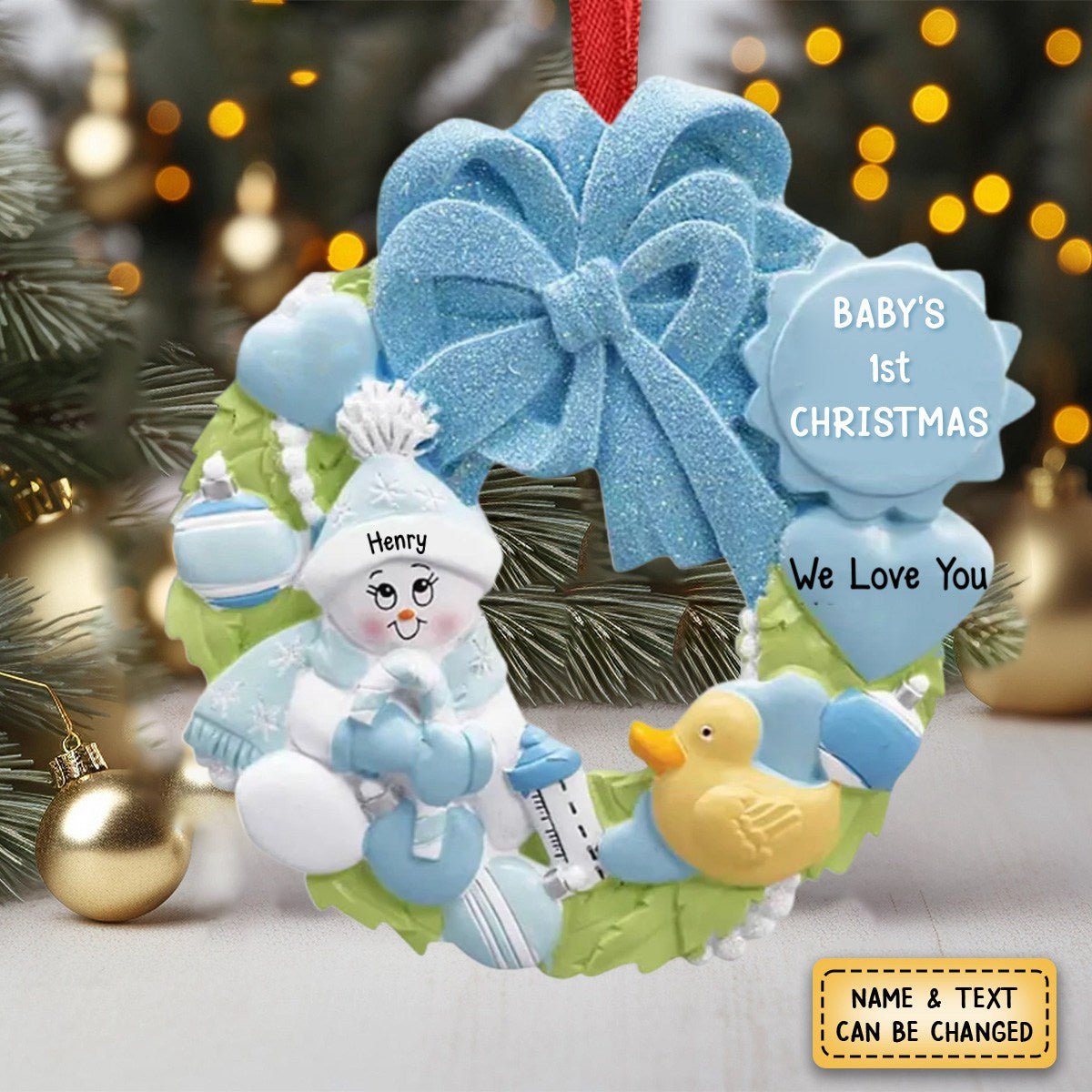 Personalized Newborn Wreath Ornament-Christmas Gift For Family