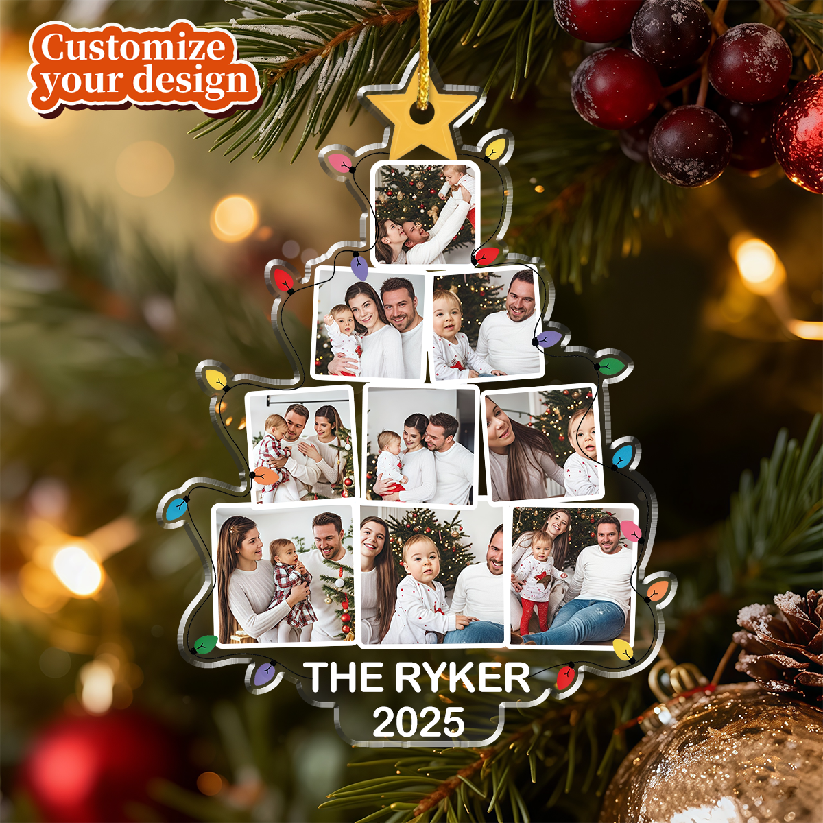 Personalized Custom Photo Family Christmas Ornament