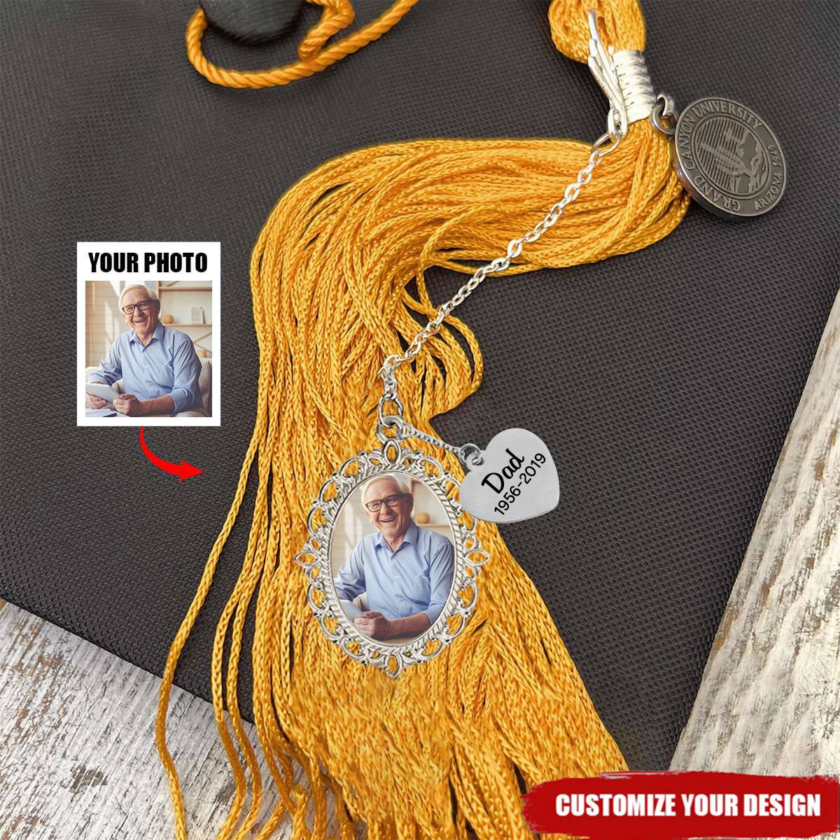 Personalized Graduation Memorial Gift Photo Tassel Charm 16673
