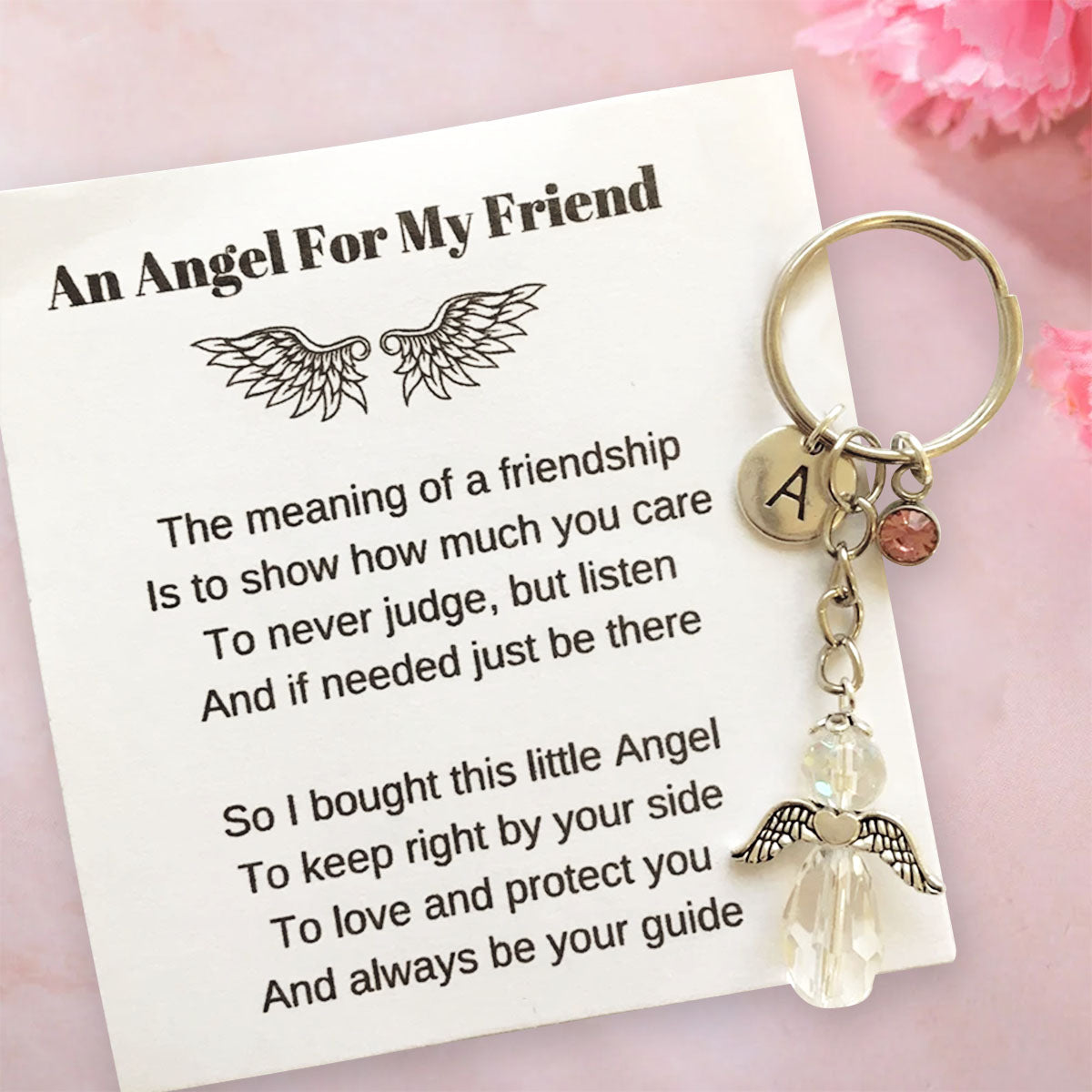 Personalized Guardian Angel Keychain For Best Friend