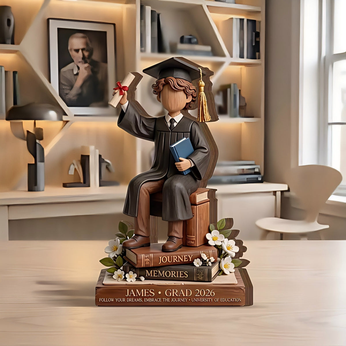 Personalized Graduation Wooden Plaque, Class of 2026 Graduate Keepsake For Him Her
