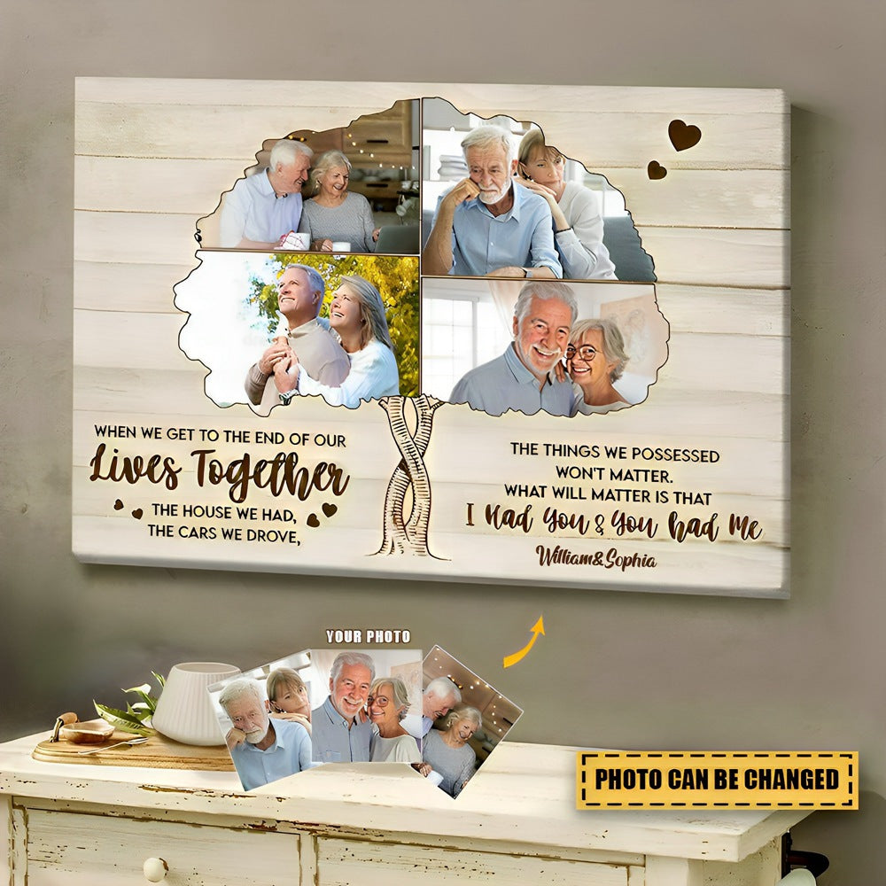 Anniversary Gift For Couple Upload Photo Canvas