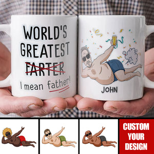 Funny Best Dad World'S Greatest Farter I Mean Father - Personalized Mug