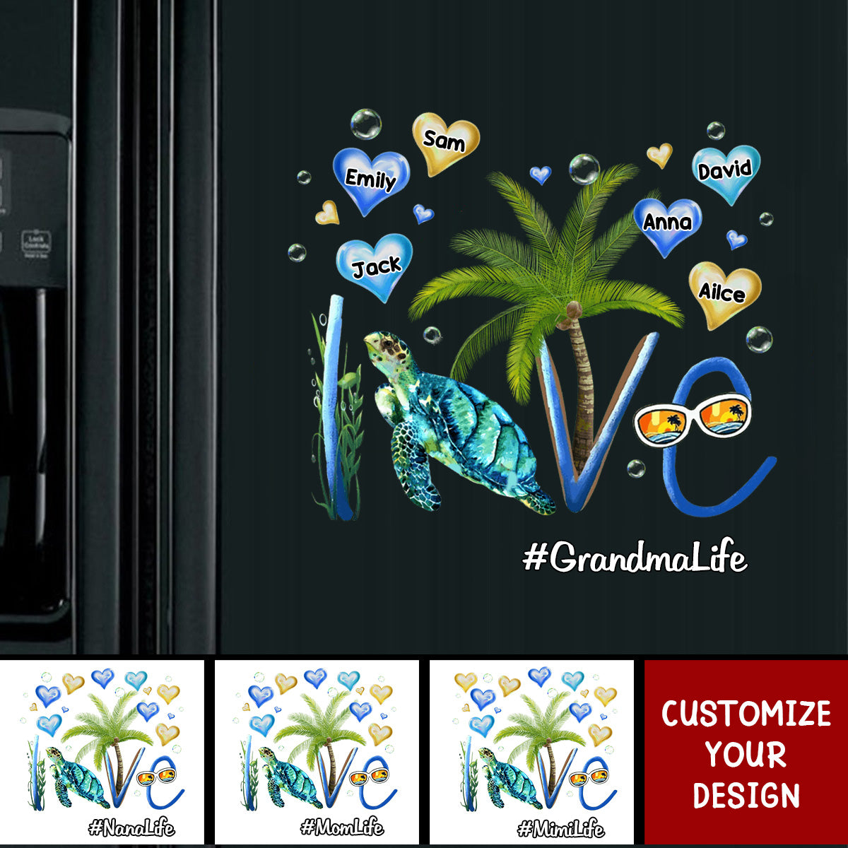 Gift For Grandma Turtle Personalized Sticker