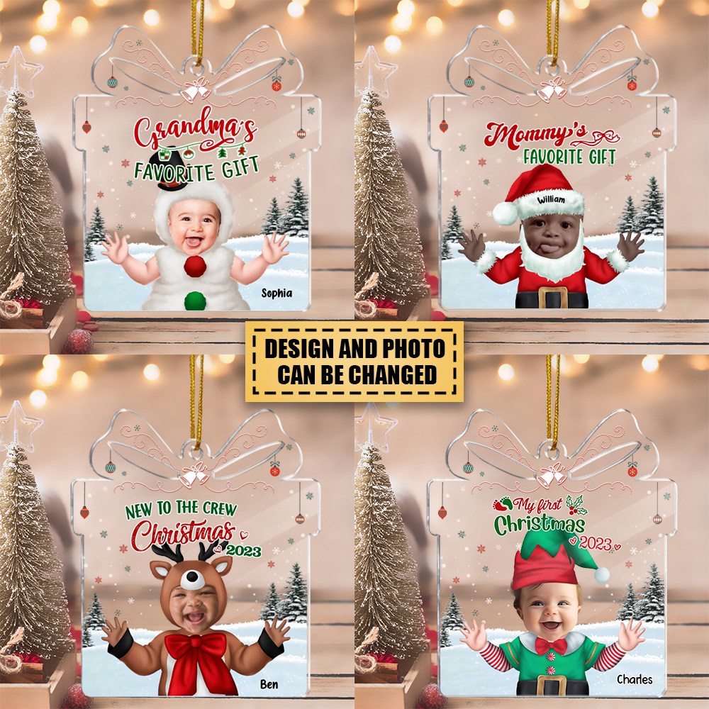 My First Christmas 2023- Custom Transparent Ornament from Photo