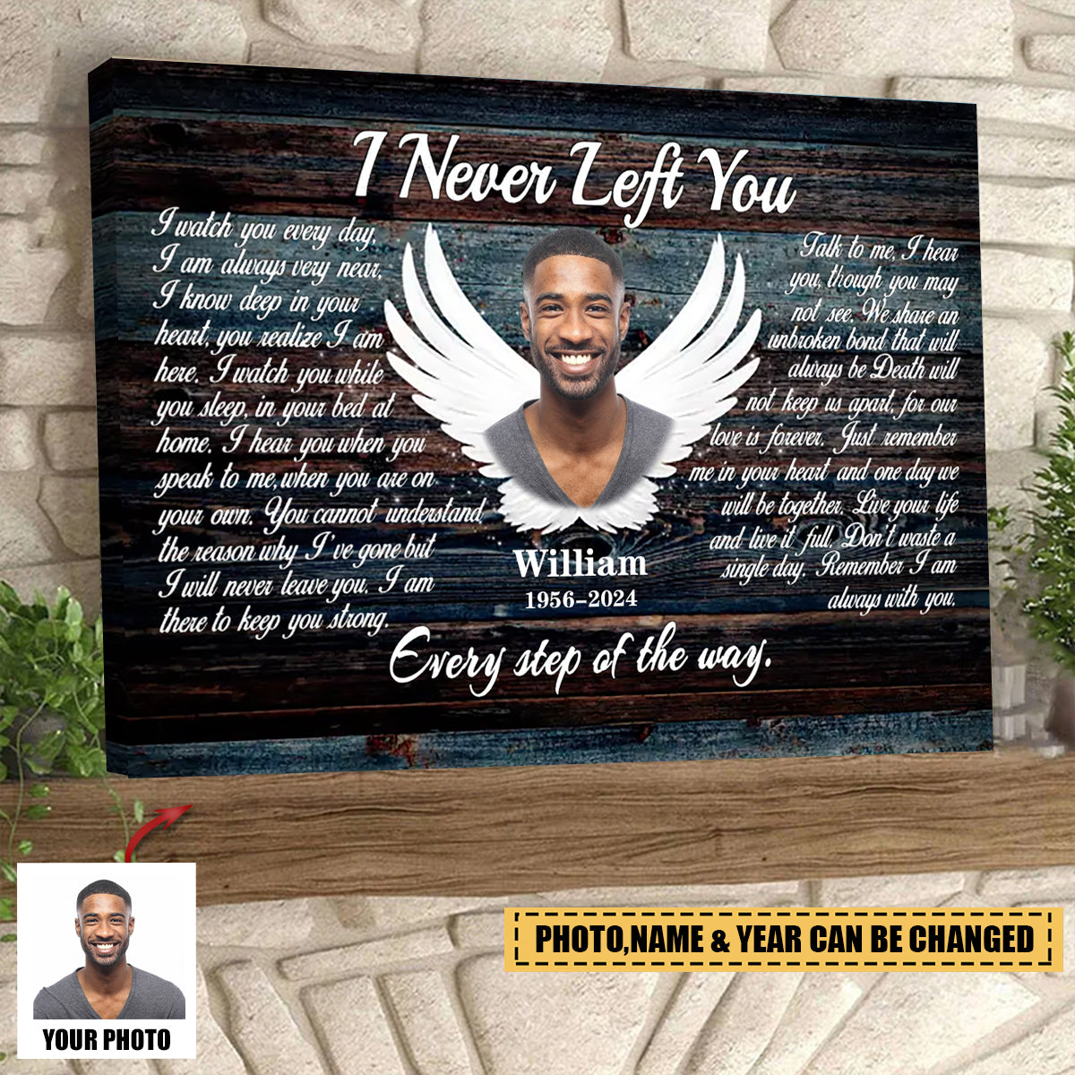 Angel Wings I Never Left You Personalized Canvas Wall Art