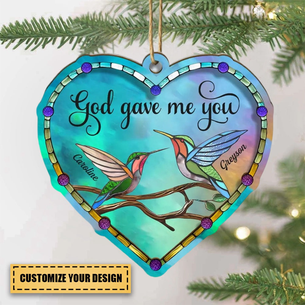 God Gave Me You Gifts For Couple-Personalized Couple Acrylic Ornament