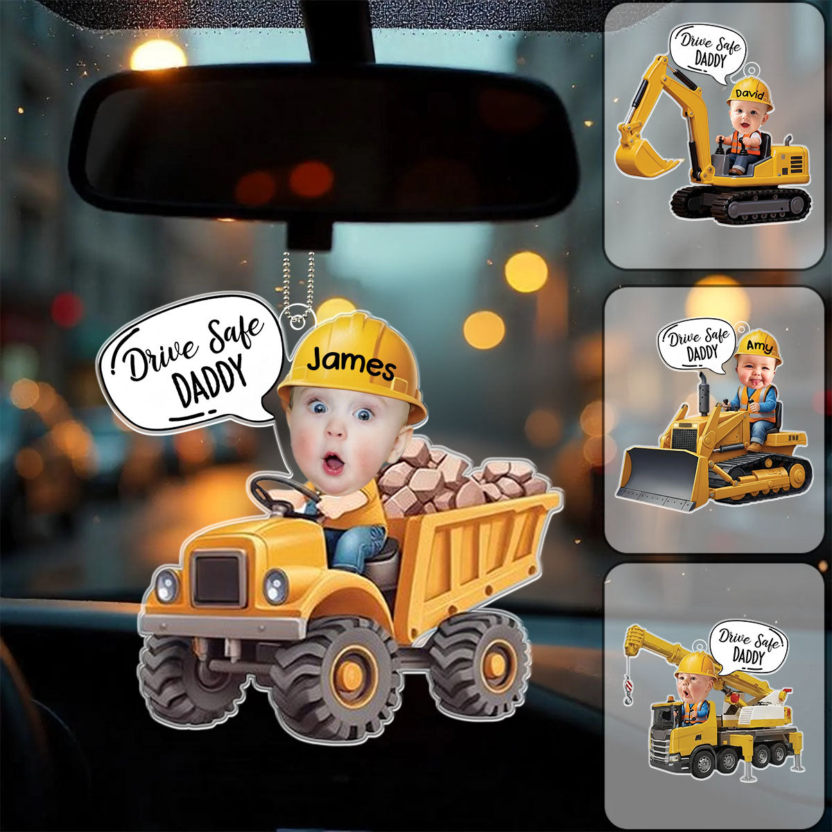 Personalized Kid Photo Truck Car Hanging Ornament