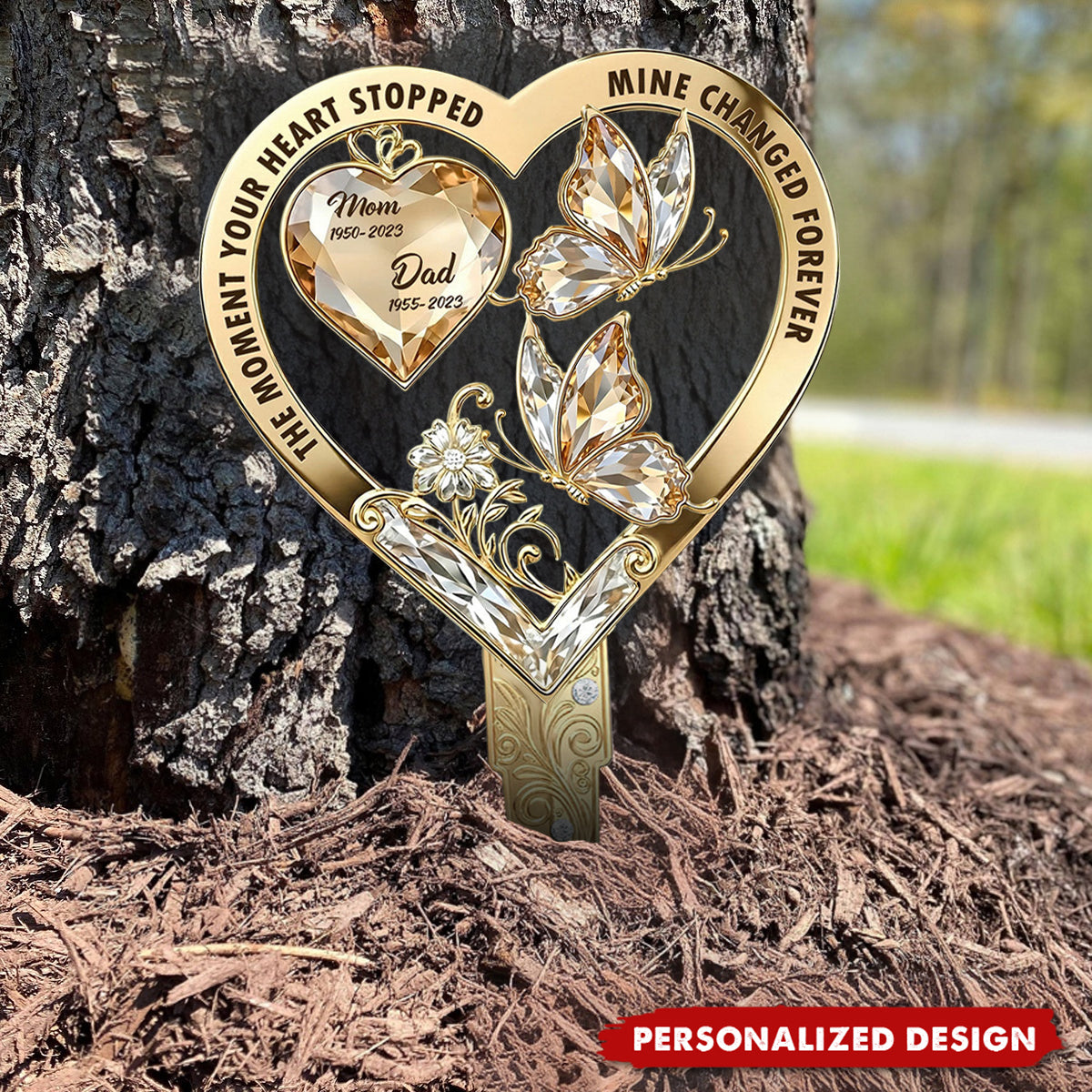 The Moment My Heart Changed Forever - Personalized Acrylic Garden Stake