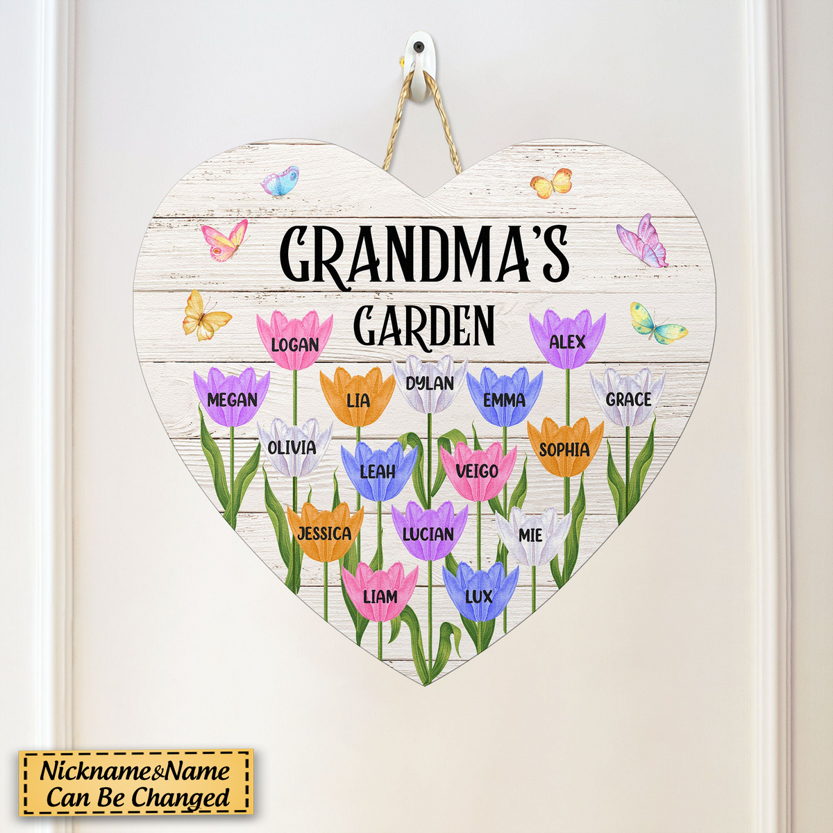 Grandma's Garden - Personalized Custom Shaped Wood Sign