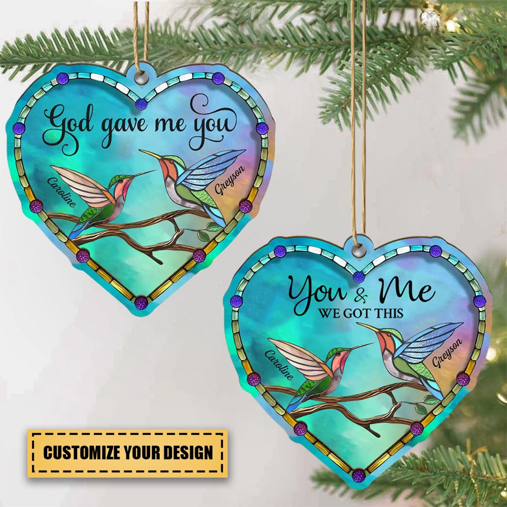 God Gave Me You Gifts For Couple-Personalized Couple Acrylic Ornament