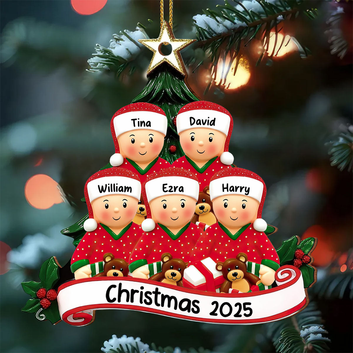Personalized Wood Ornament, Gift For Family and Christmas Enthusiasts