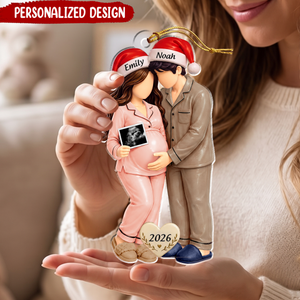 Personalized Pregnancy Christmas Ornament, Expecting Parents Gift