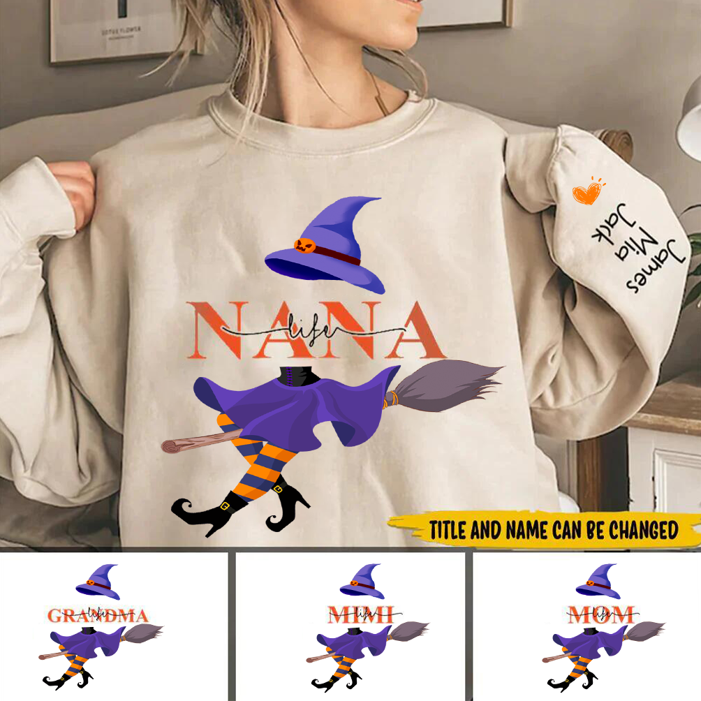 Grandma Life Witch Halloween Personalized Sweatshirt
