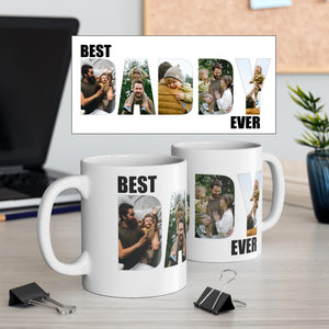 Best Daddy Ever Mug, Personalized Father's Day Gift Photo Collage Mug