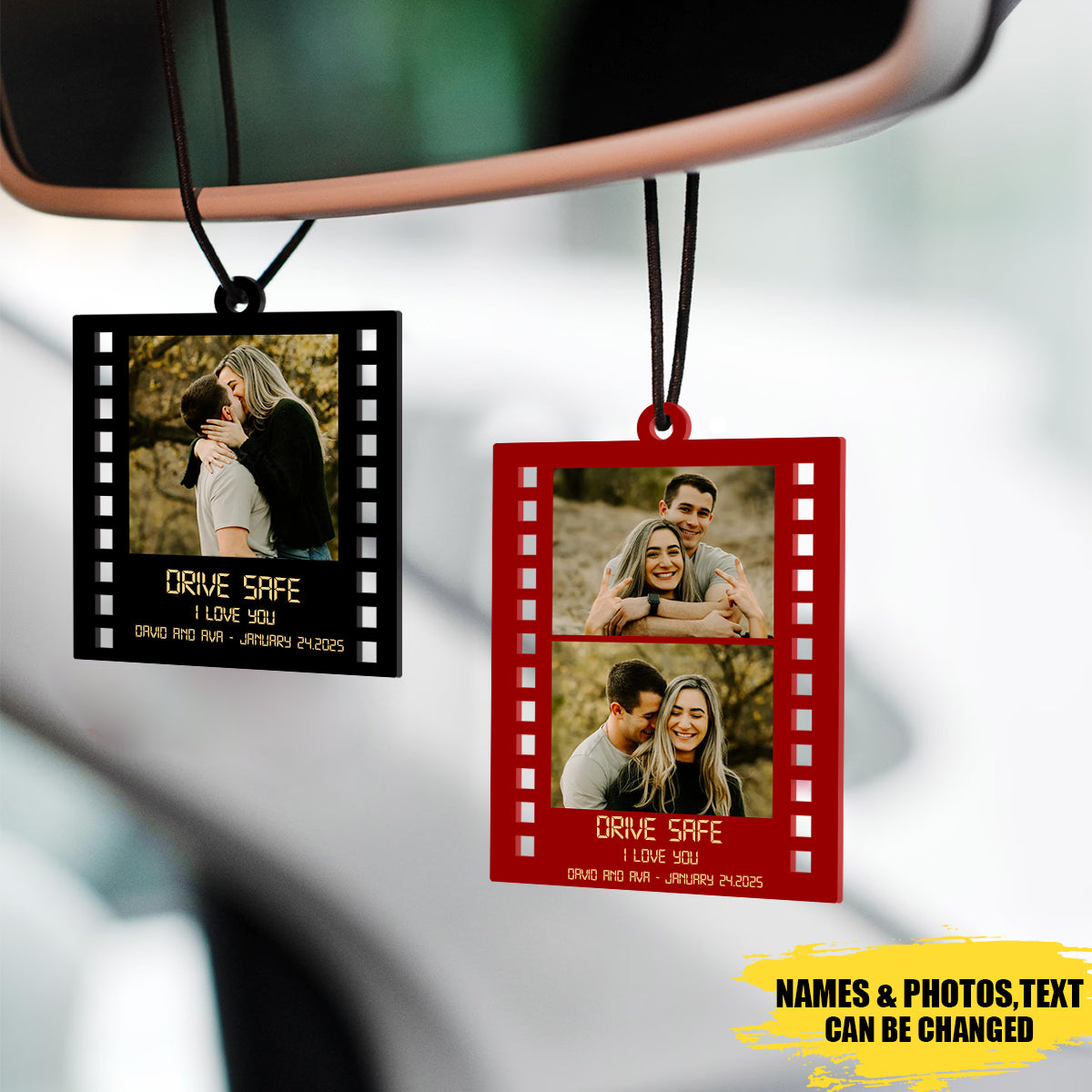 Personalized Drive Safe Upload Photo Acrylic Car Ornament