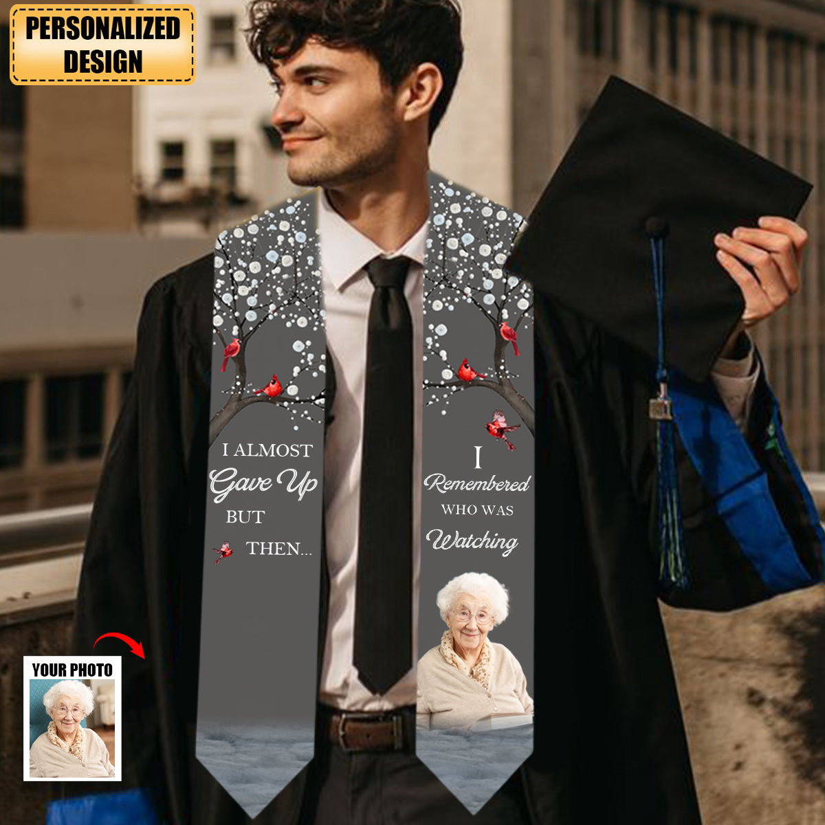 I Remembered Who Was Watching - Personalized Graduation Stole