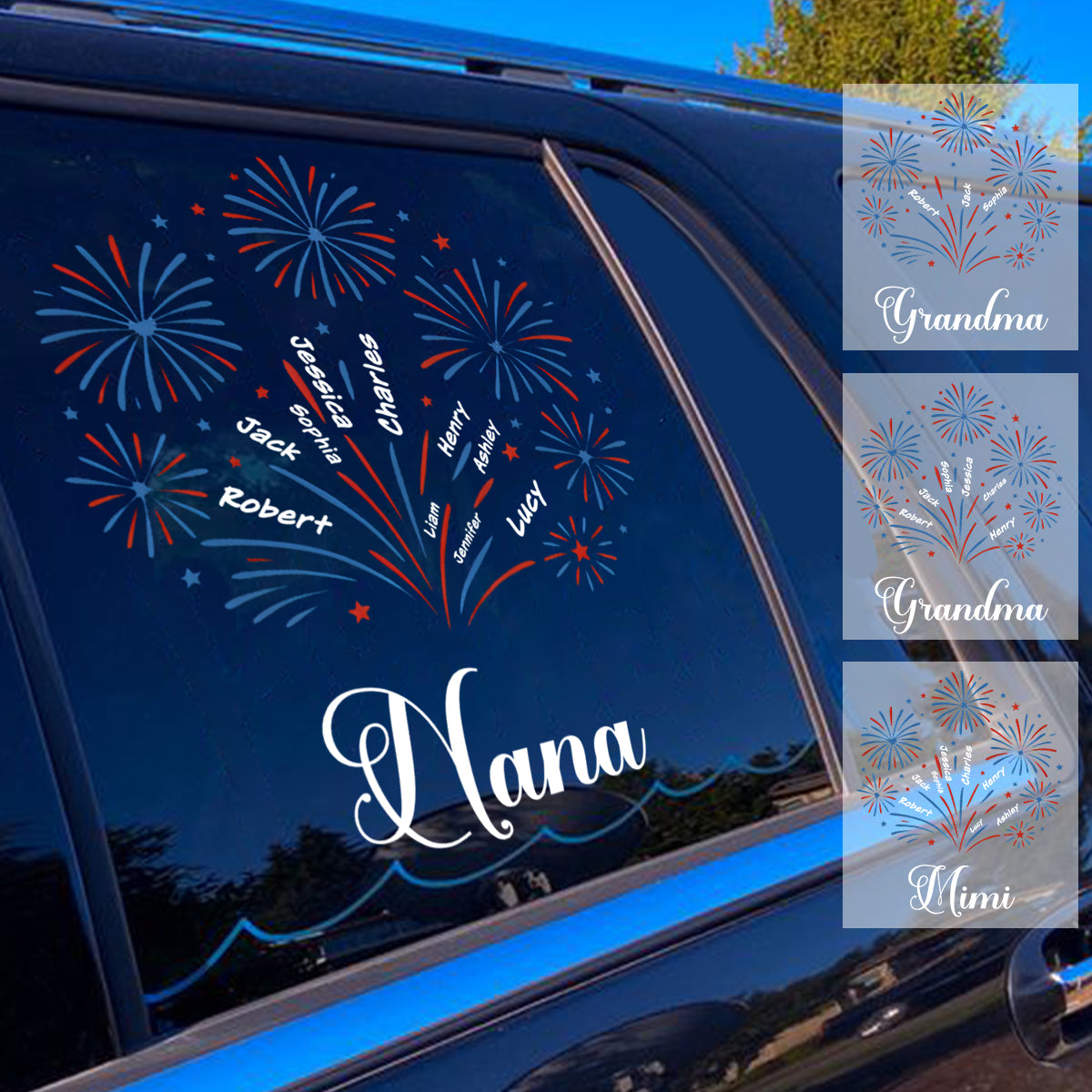 Personalized 4th Of July Patriotic Sticker With Kids Names, Gift for American