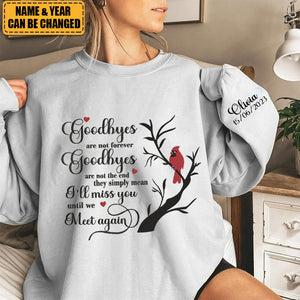 Embroidered Cardinal In Loving Memory Personalized Sweatshirt With Name