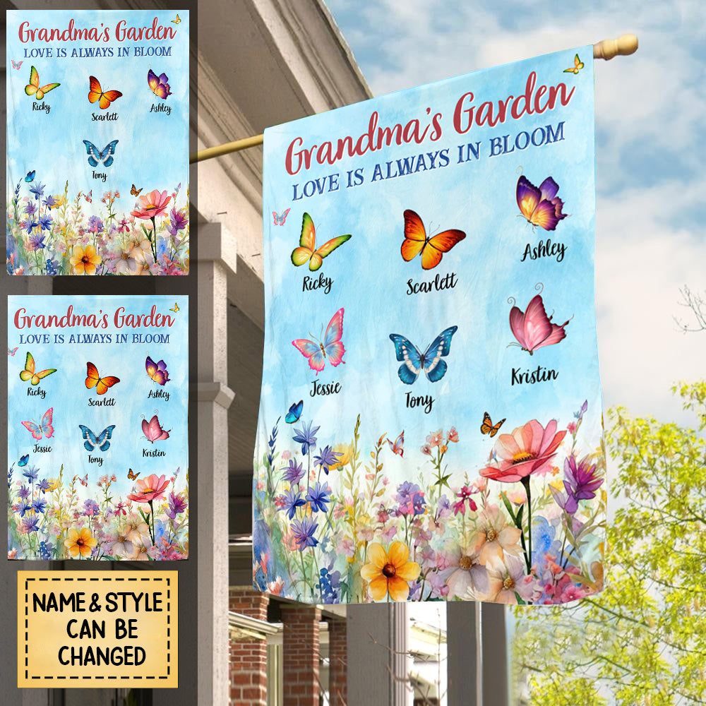Personalized Grandma's Garden Flag- Best Gift For Grandma