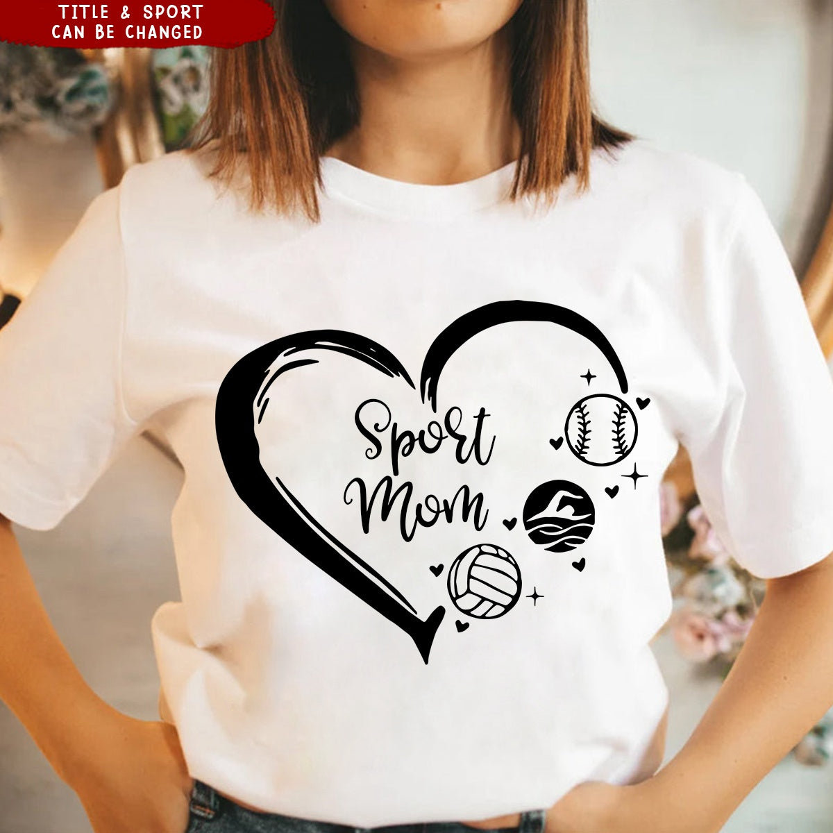 Grandma Heart - Personalized Custom T-Shirt For Sport Grandma