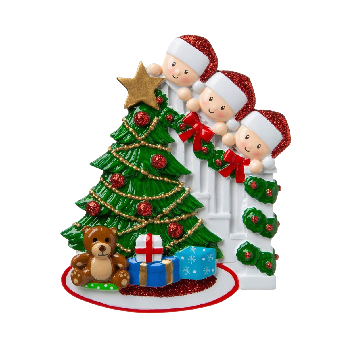 DIY Happy Family Christmas Tree Name Resin Ornament