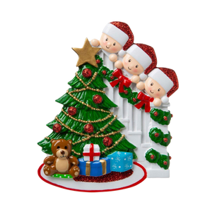 DIY Happy Family Christmas Tree Name Resin Ornament