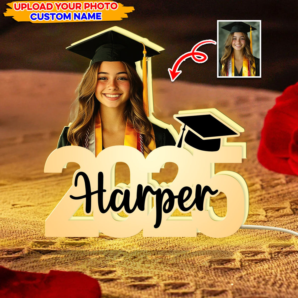 Class Of 2025 Graduation Personalized Light Box Photo Upload - Graduation Gift, Graduation Party Decoration