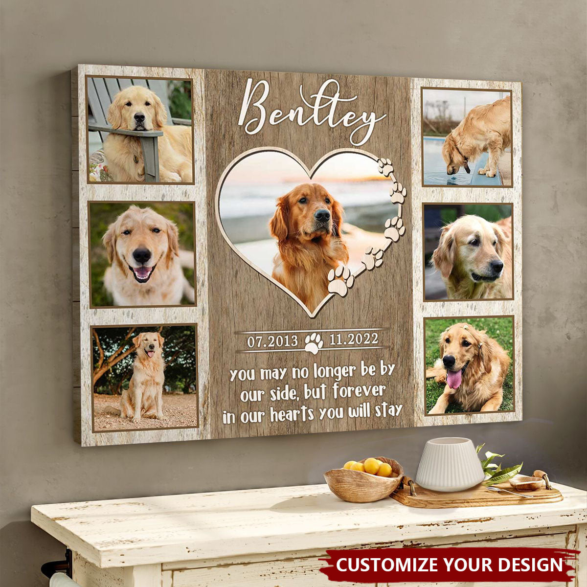Custom Pet Memorial Photo Collage Canvas-Personalized Gifts For Pet Loss