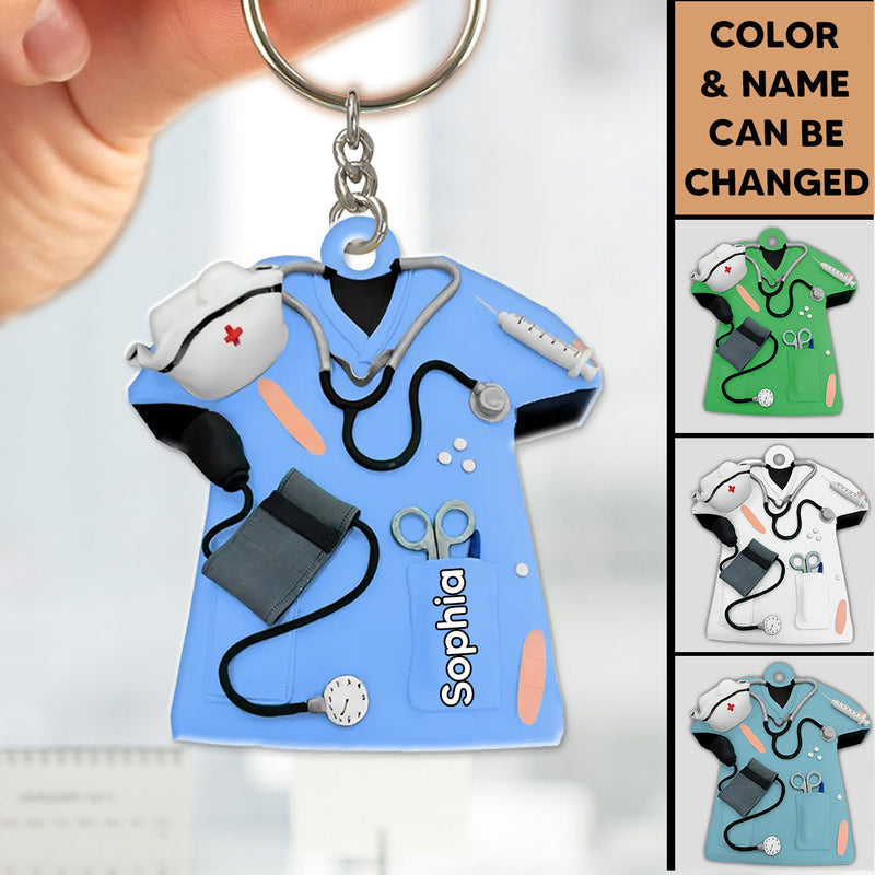 Personalized Nurse Scrubs Gift For Nurse Acrylic Keychain