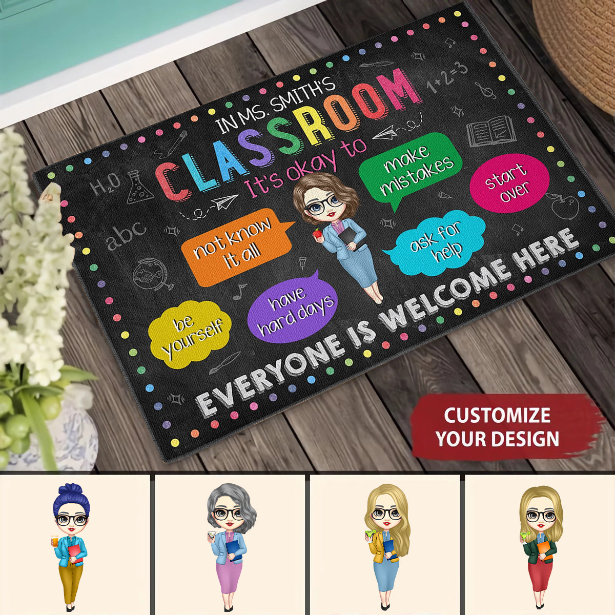 In My Classroom Everything Is Okay - Personalized Doormat