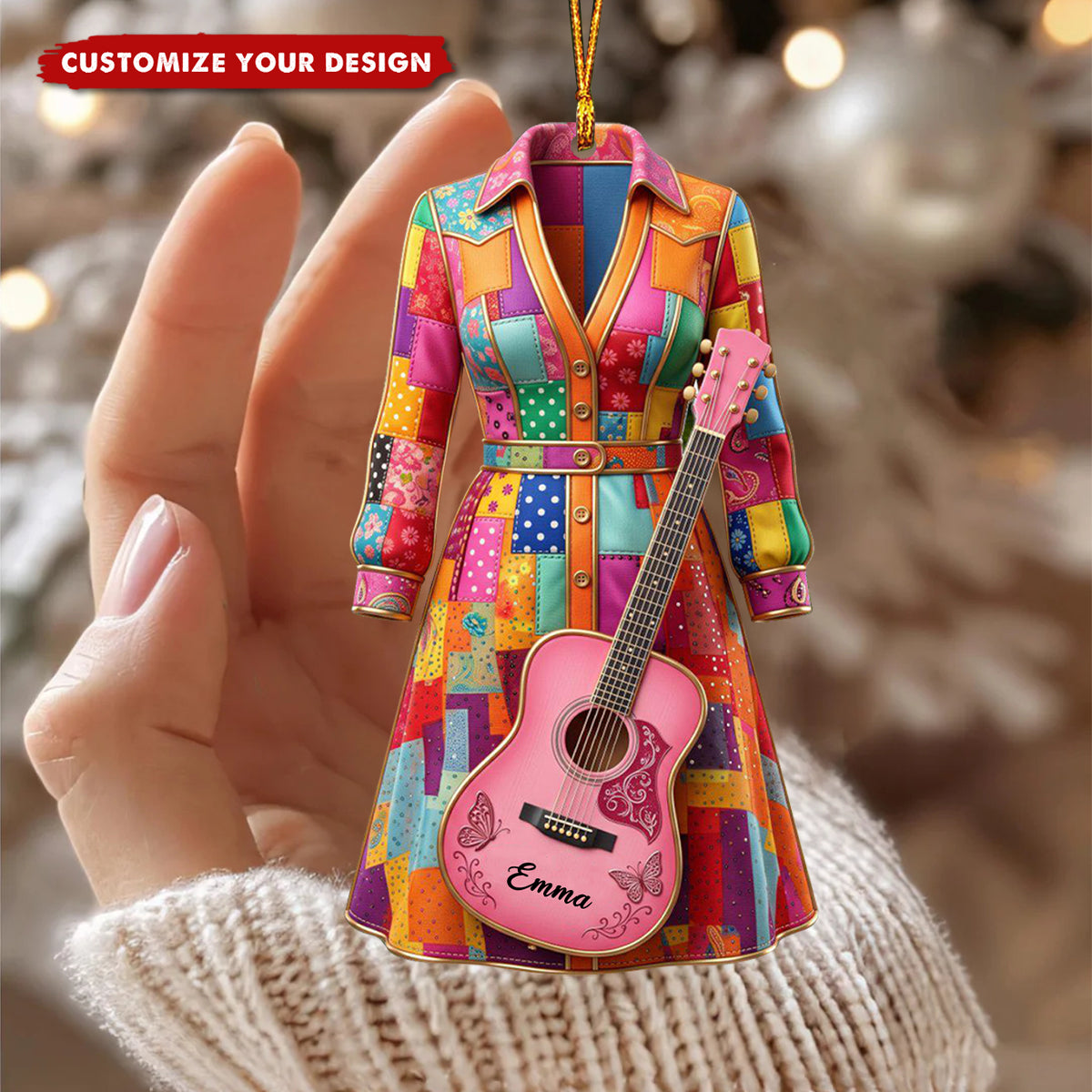 Personalized Coat of Many Colors Acrylic Ornament