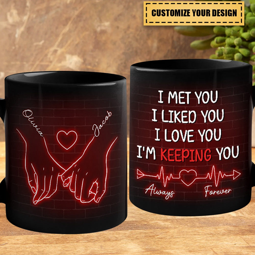 Our Love Is Magic - Couple Personalized Custom Black Mug - Gift For Husband Wife, Anniversary