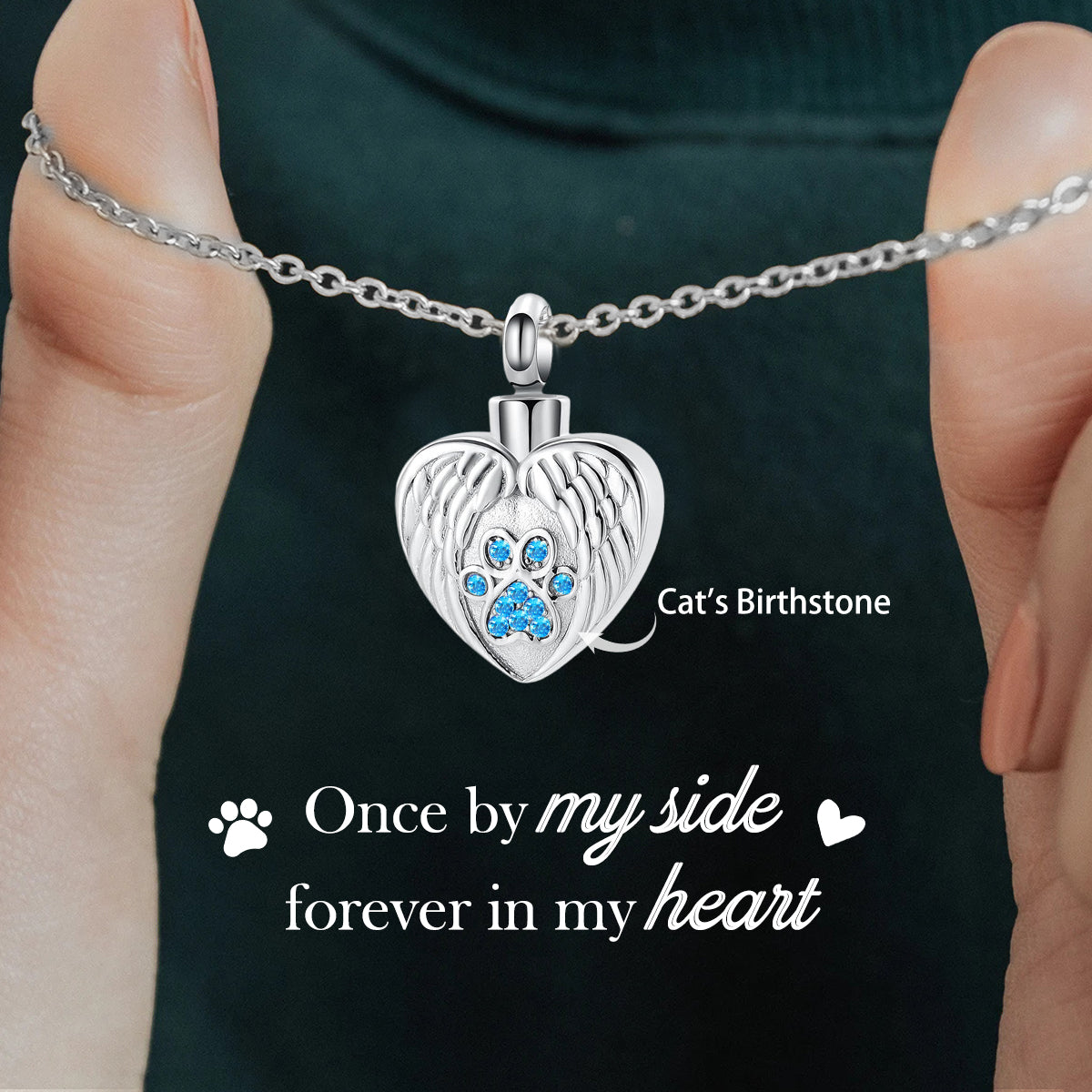 Personalized Pet Memorial Birthstone Urn Necklace