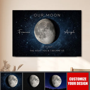Our Moon Couple Gift Moon Phase Art Anniversary for Couple Personalized Poster
