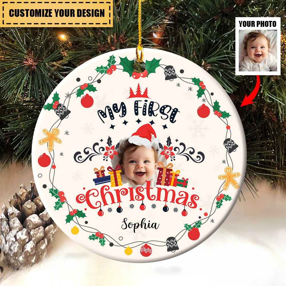 Baby's First Christmas Personalized Photo Ornament
