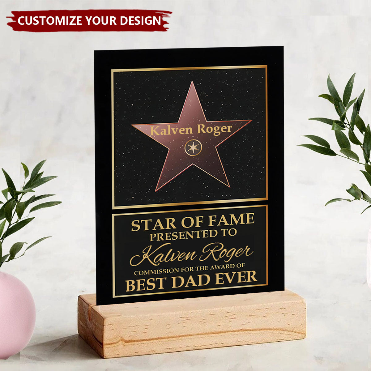 Star Of Fame - Family Personalized Acrylic Plaque - Mother's Day, Father's Day Gift