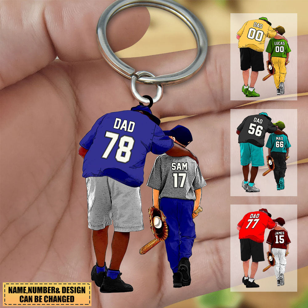 Personalized Baseball Player Gift For Son/Grandson Acrylic Keychain