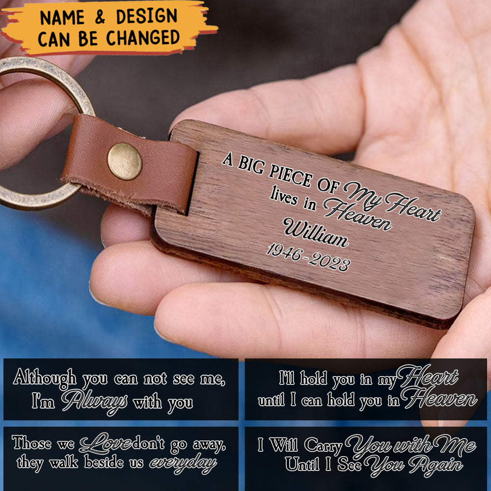 Personalized Memorial Engraved Wood Keychain