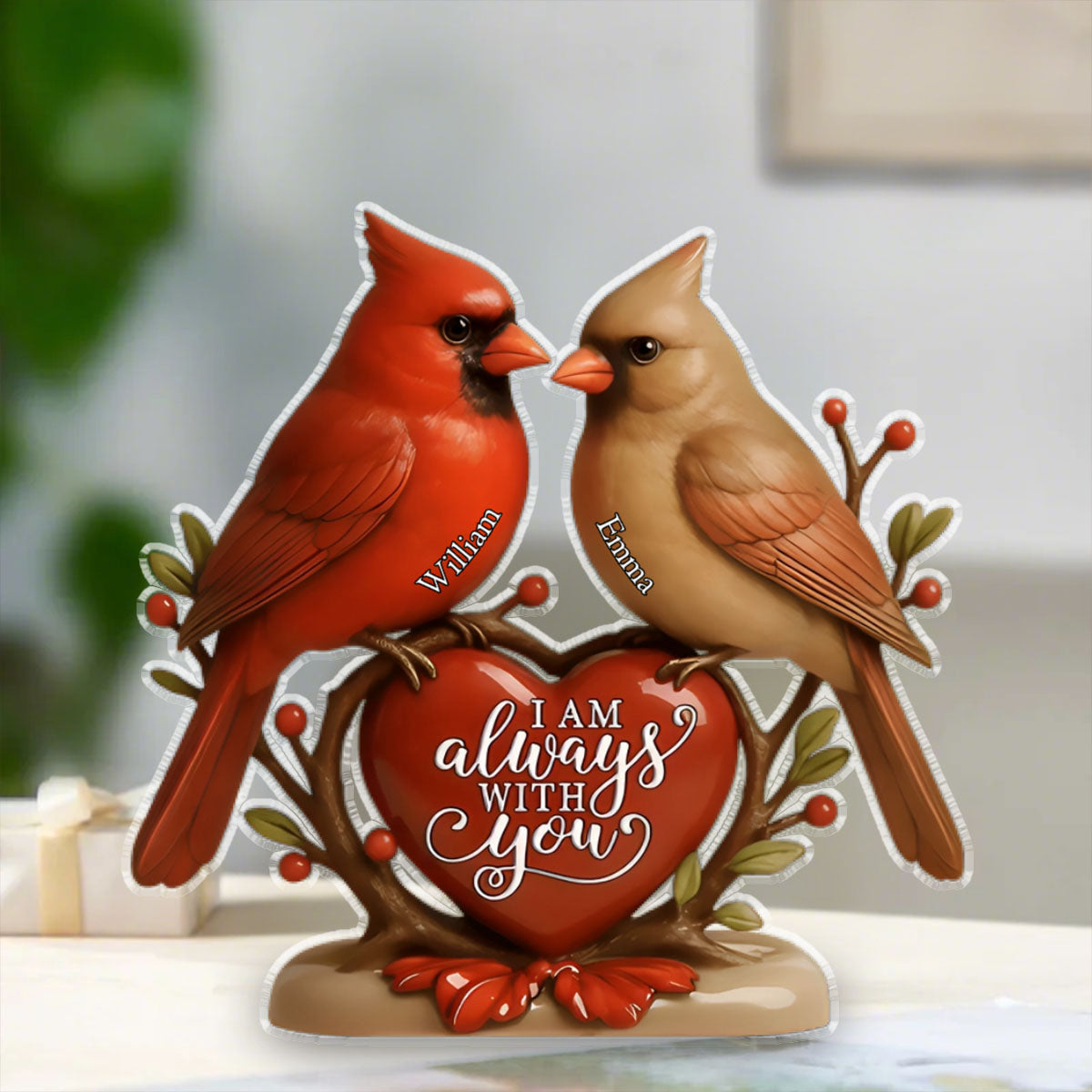 I Am Always With You - Personalized Cardinals Acrylic Plaque For Couples