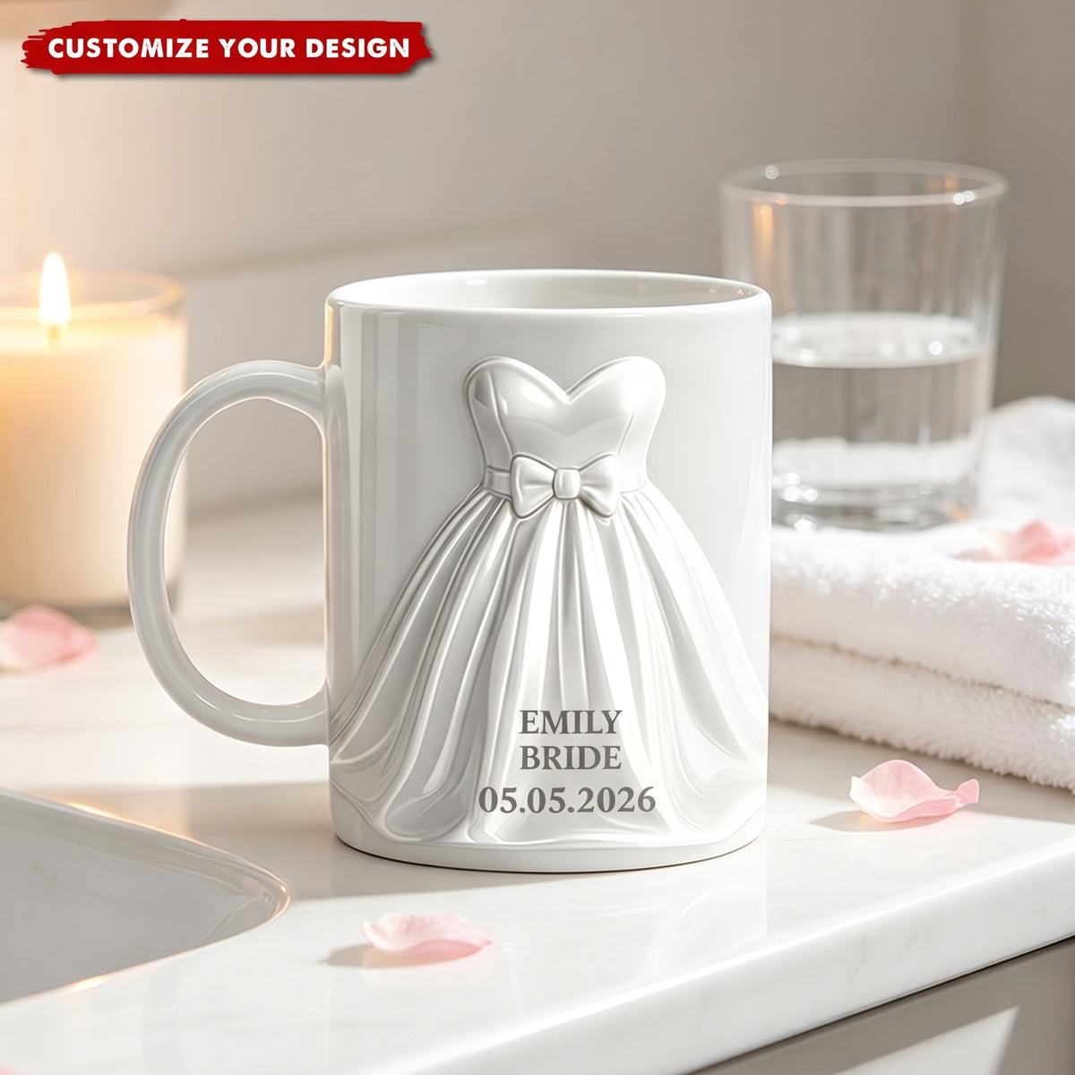 Personalized Wedding Dress and Tuxedo Mug - Custom Anniversary Couple Gift