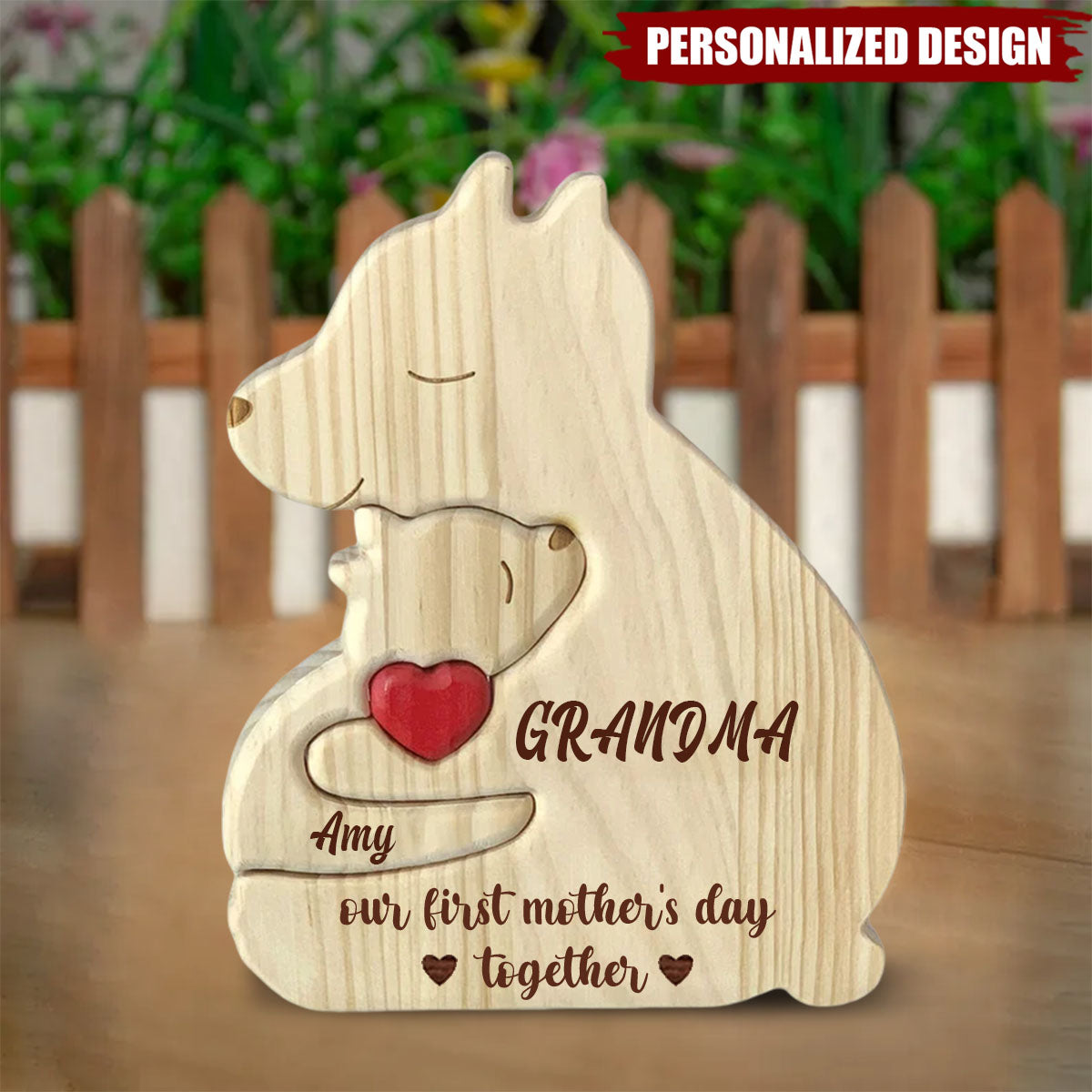 Personalized Bear Mom & Kid Puzzle, Mother's Day Gift