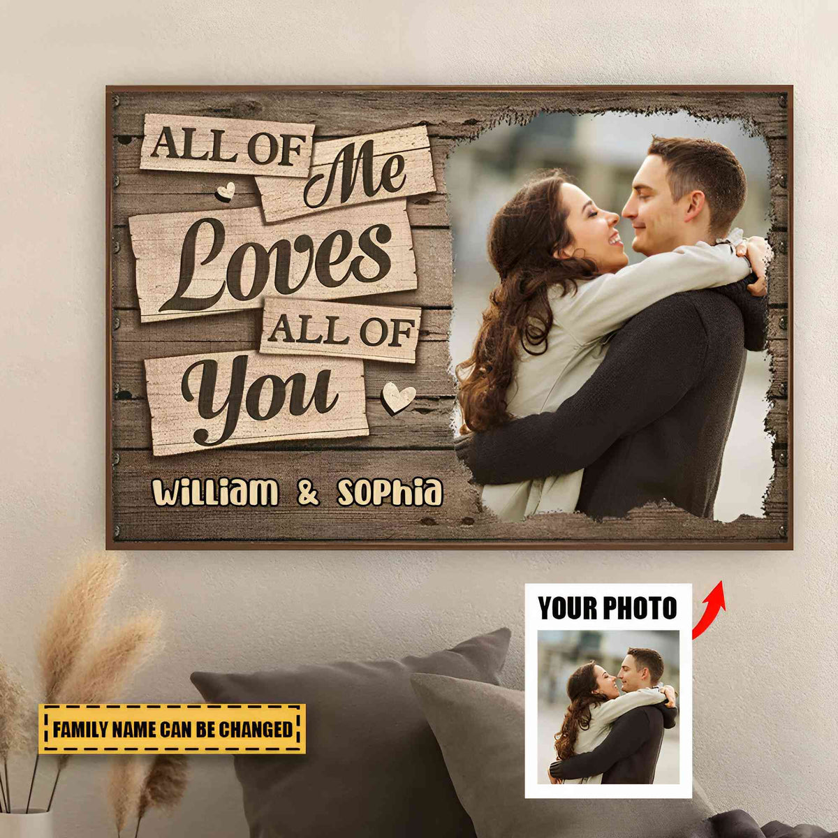 I Completely Love You - Upload Image, Gift For Couples, Husband Wife - Personalized Horizontal Poster