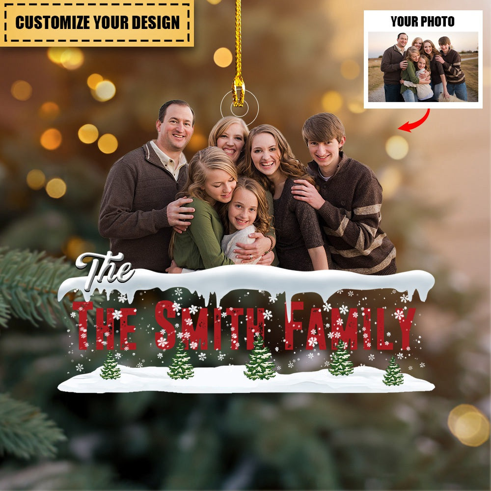 Custom Family Photo Acrylic Christmas Ornament