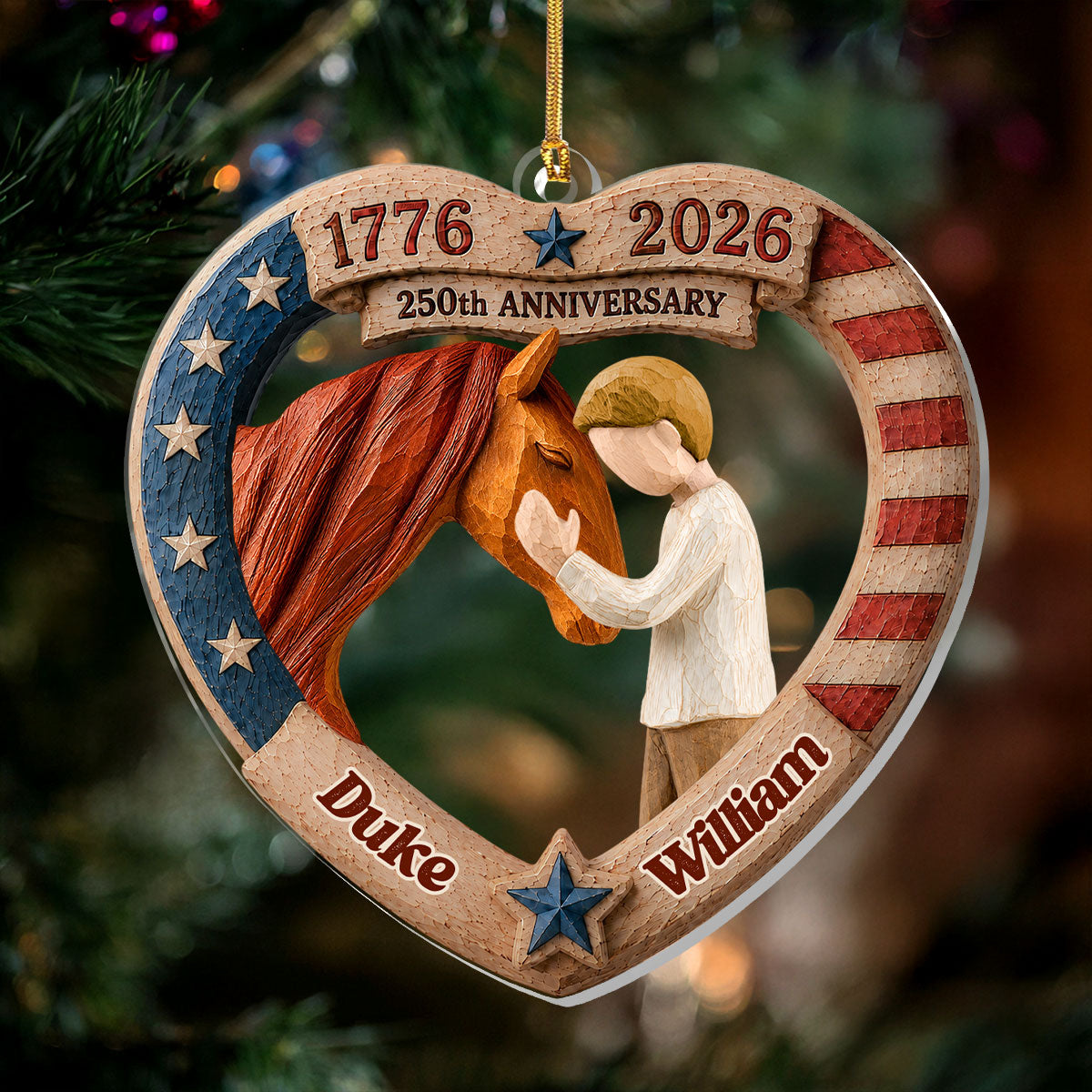 Gift For Horse Lover - Personalized Wooden Ornament