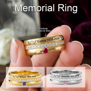 Always In My Heart, Personalized Birthstone Ring, Loss of Loved One Jewelry