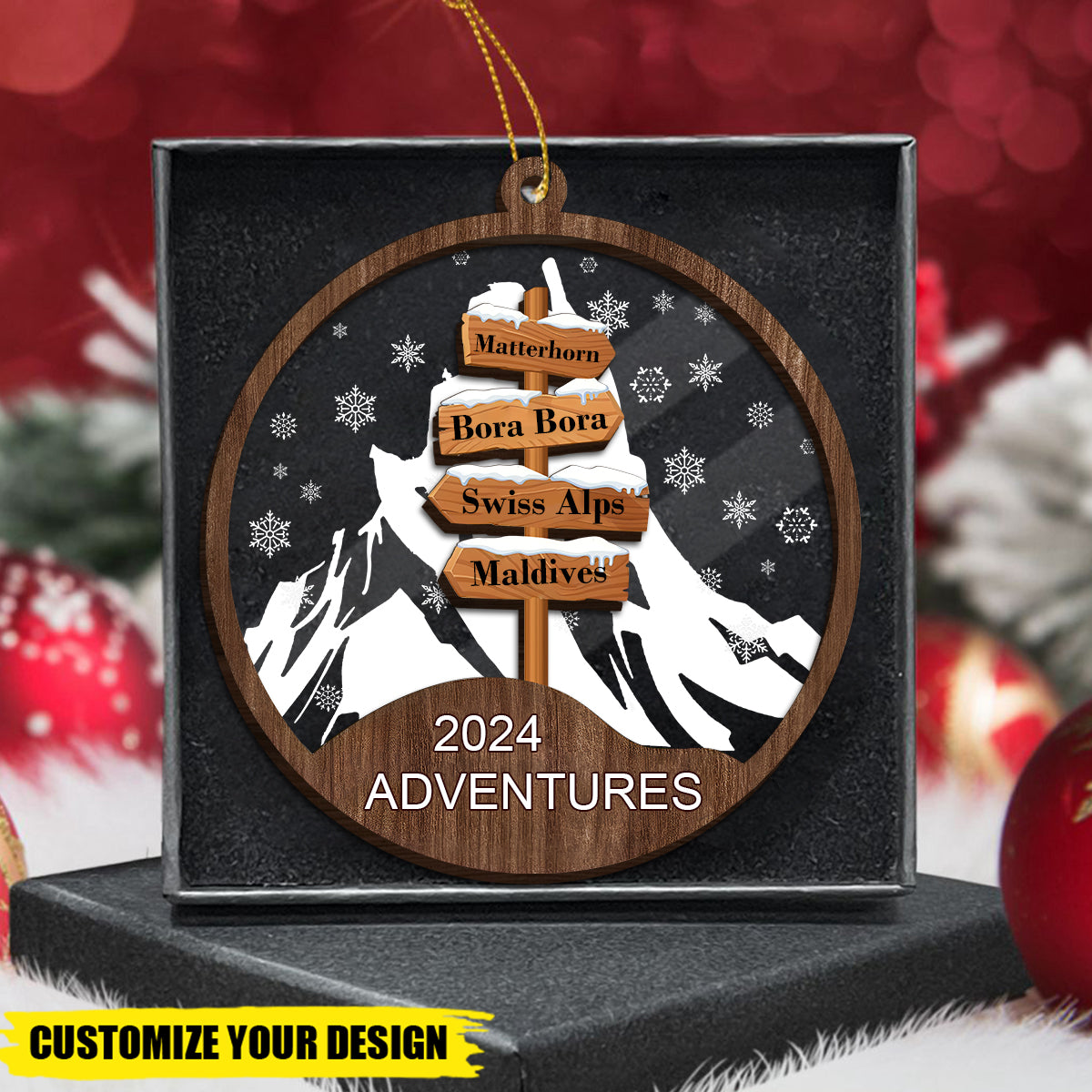 Personalized Travel Decoration Travel Adventure 2-Layered Ornament