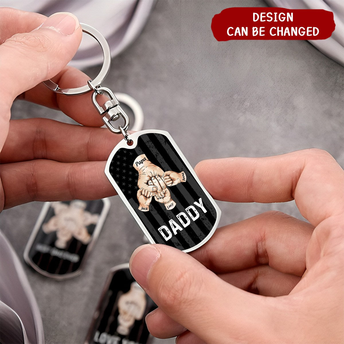 To My Daddy,Never Forget That I Love You -Personalized Aluminum Keychain